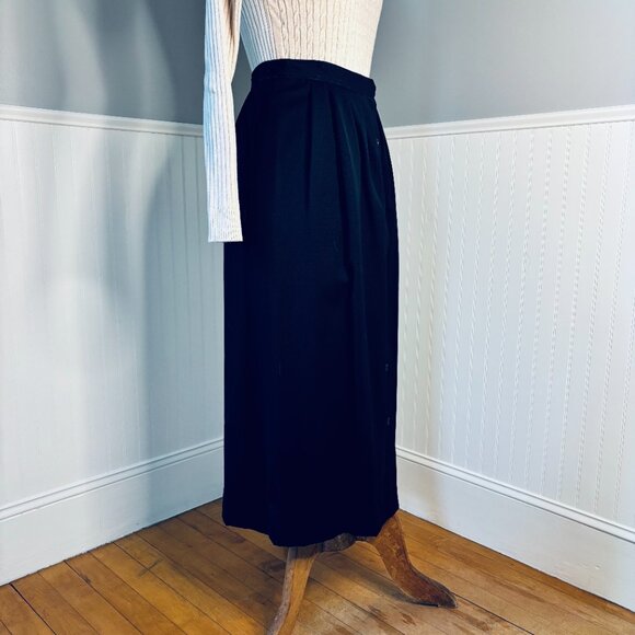 Yves Saint Laurent Dark Navy (almost black) Gaberdine Pencil Skirt - Picture 7 of 11